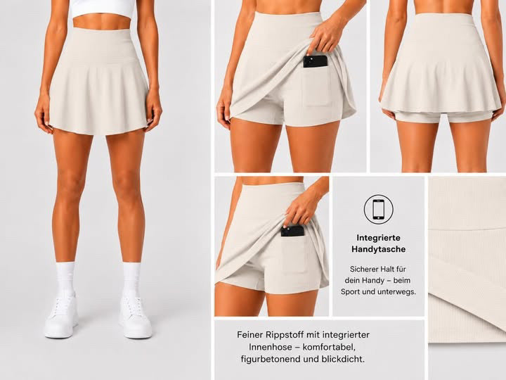Comfort Skort – Rock mit integrierter Innenhose und 2 Handytaschen