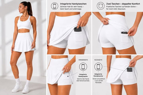 ComfortFlow Skort – Sportrock mit integrierter Shorts und 2 Handytaschen